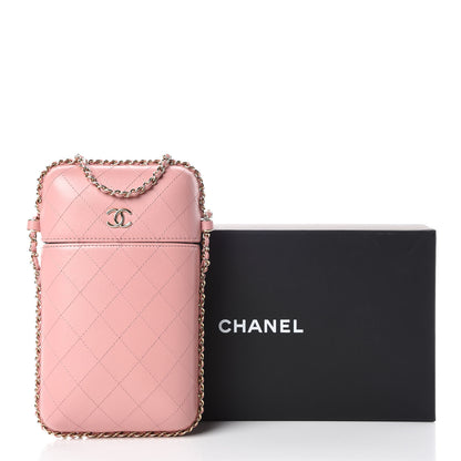 Chanel Lambskin Quilted Chain Around Phone Holder Pink 10 of 10