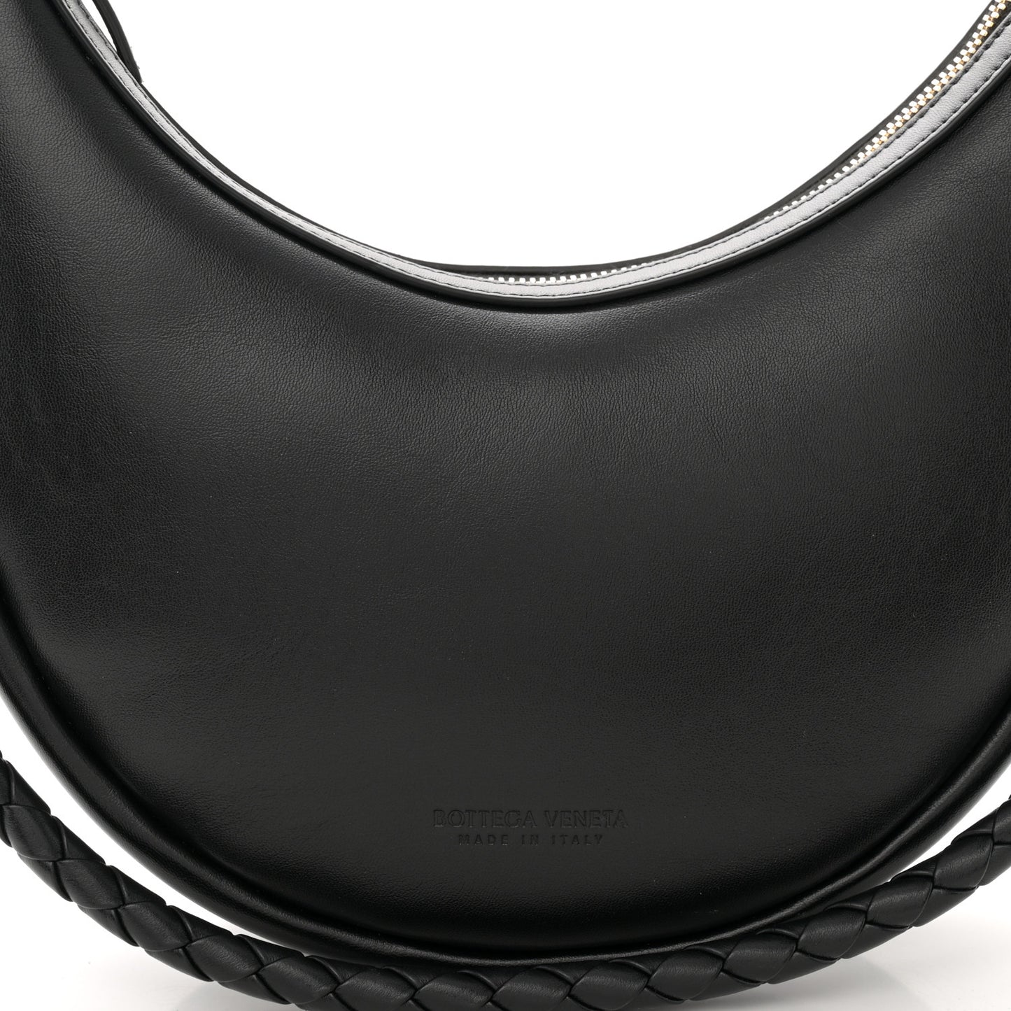 Smooth Calfskin Hula Hoop Shoulder Bag Black