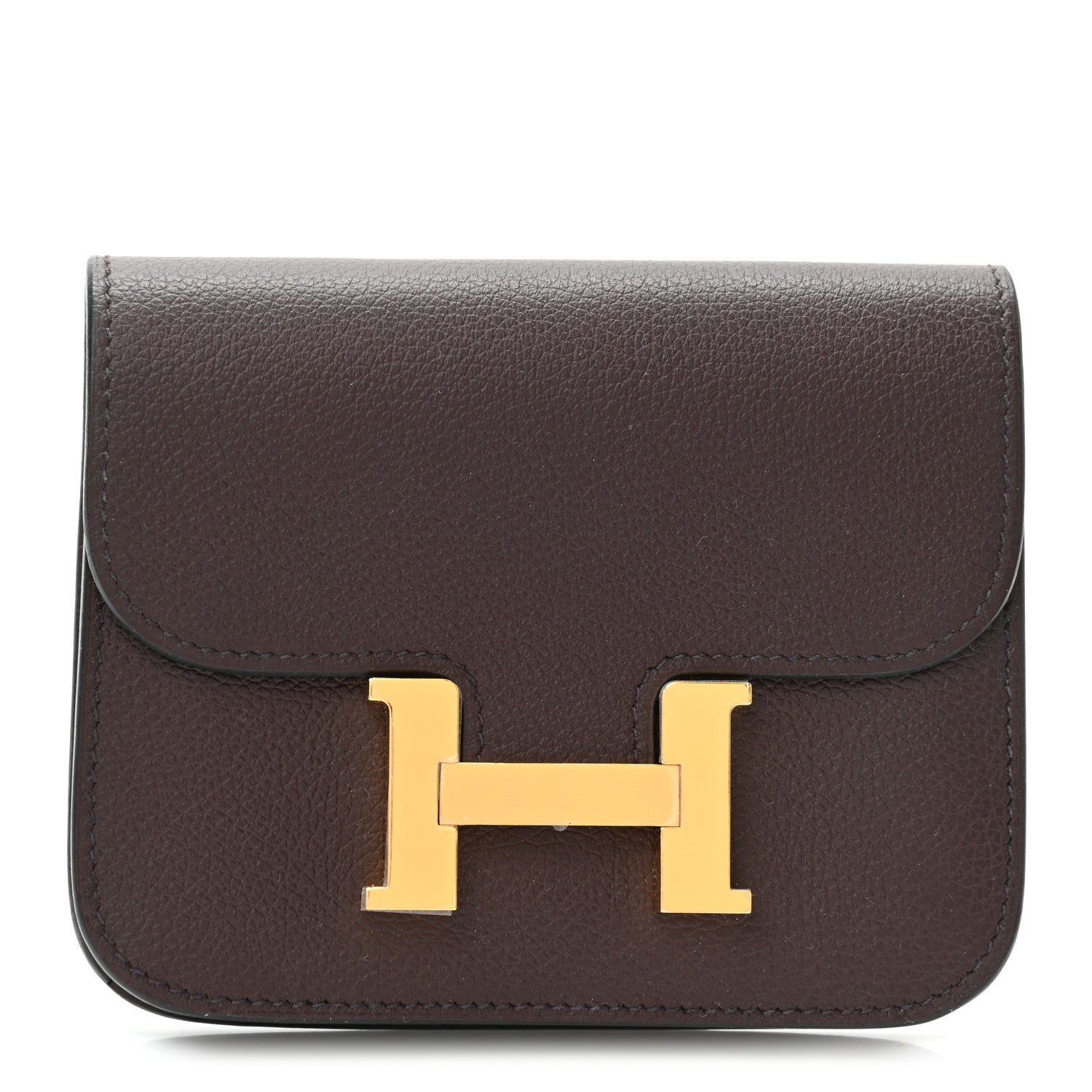 Hermes Evercolor Constance Slim Wallet Rouge Sellier 3 of 9