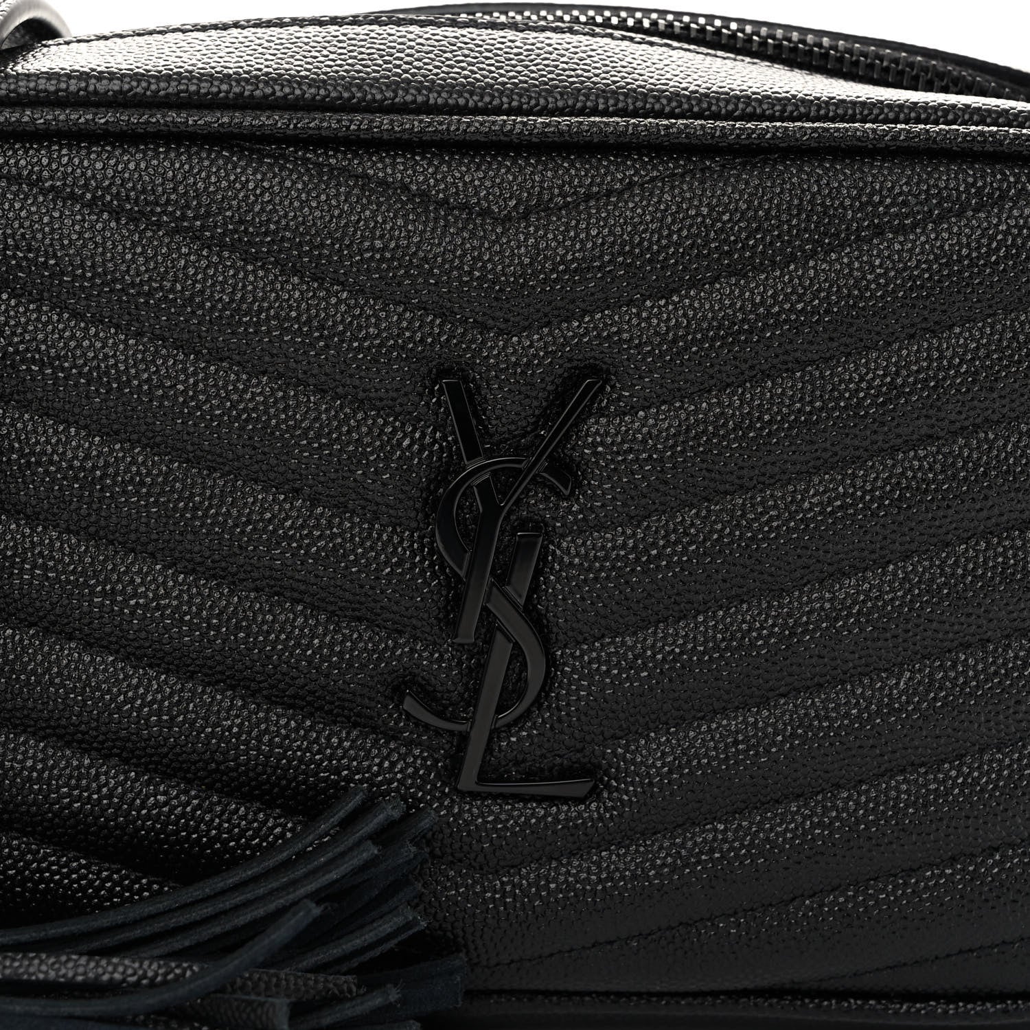 Saint Laurent Grain De Poudre Matelasse Monochrome Monogram Mini Lou Camera Bag Black 8 of 10