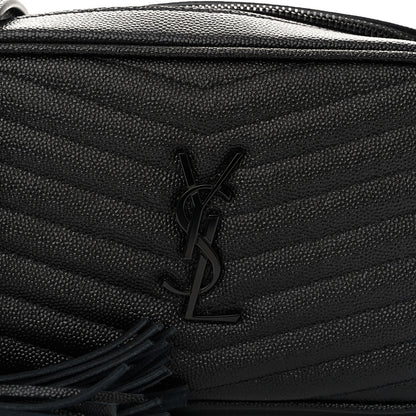 Saint Laurent Grain De Poudre Matelasse Monochrome Monogram Mini Lou Camera Bag Black 8 of 10
