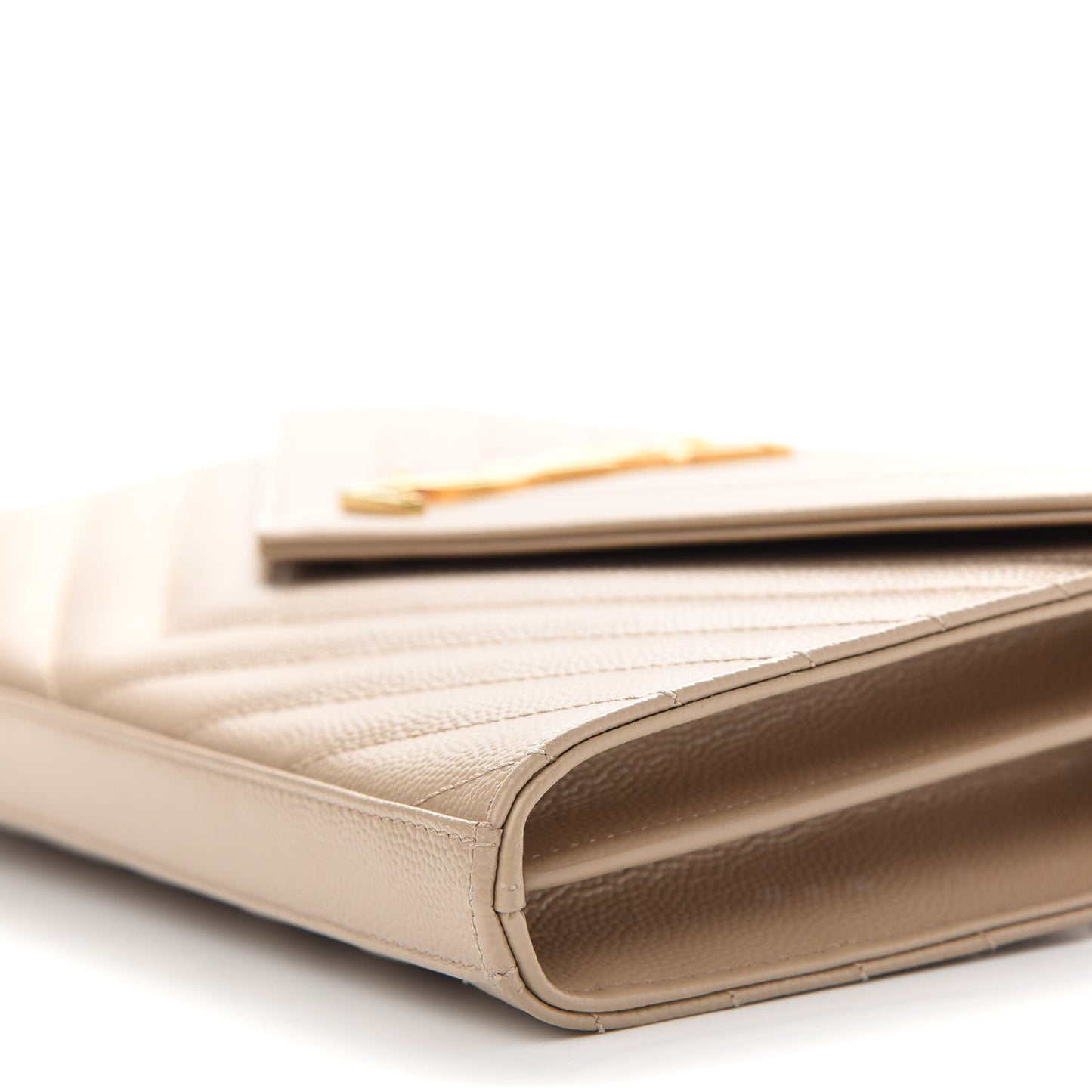 Grain De Poudre Matelasse Chevron Monogram Chain Wallet Nude Powder
