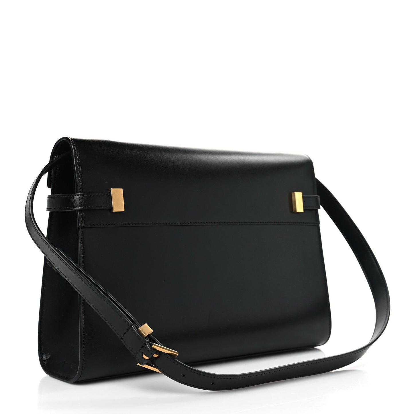 Smooth Calfskin Manhattan Shoulder Bag Black