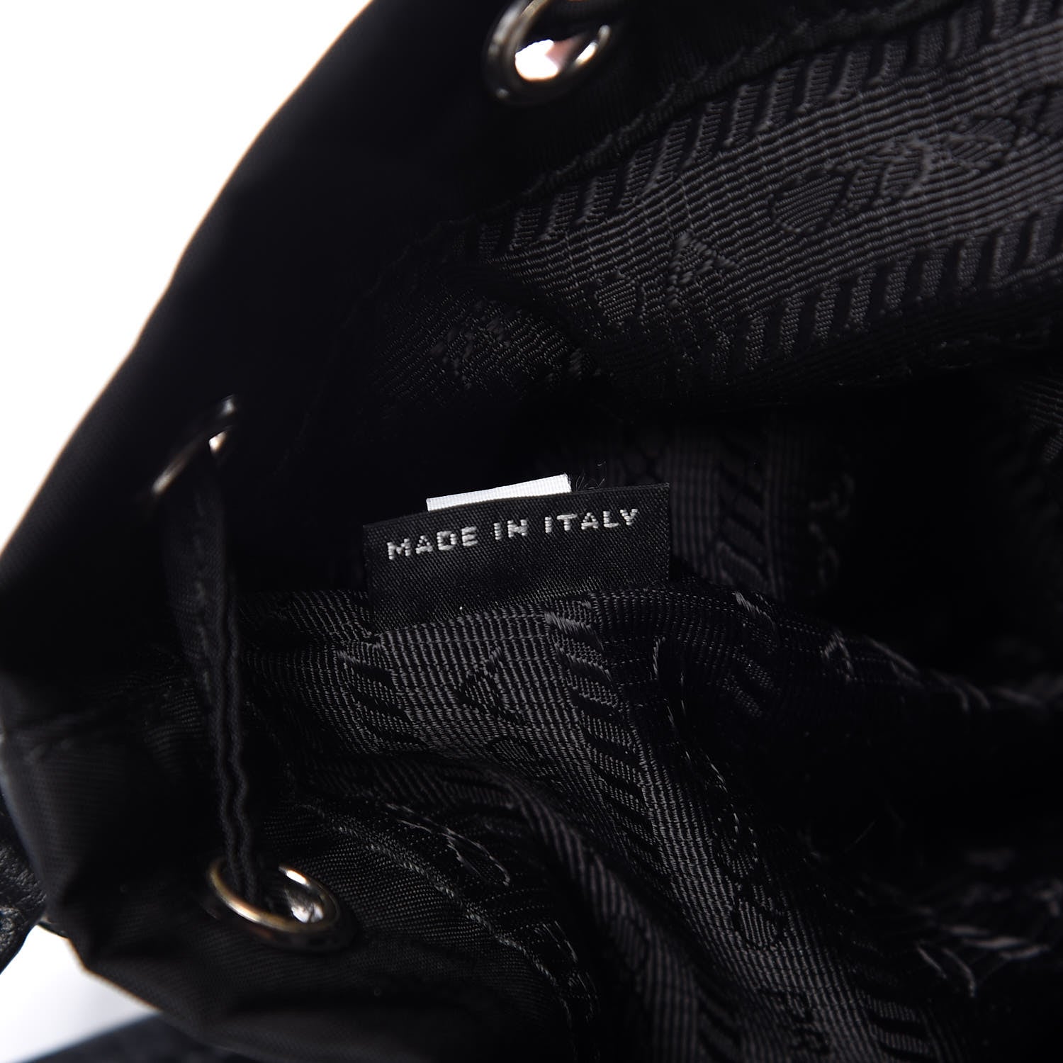 Prada Tessuto Nylon Studded New Vela Mini Bucket Crossbody Bag Black 7 of 9