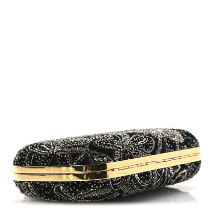 Alexander McQueen Suede Embroidered Knuckle Box Clutch Black 4 of 12