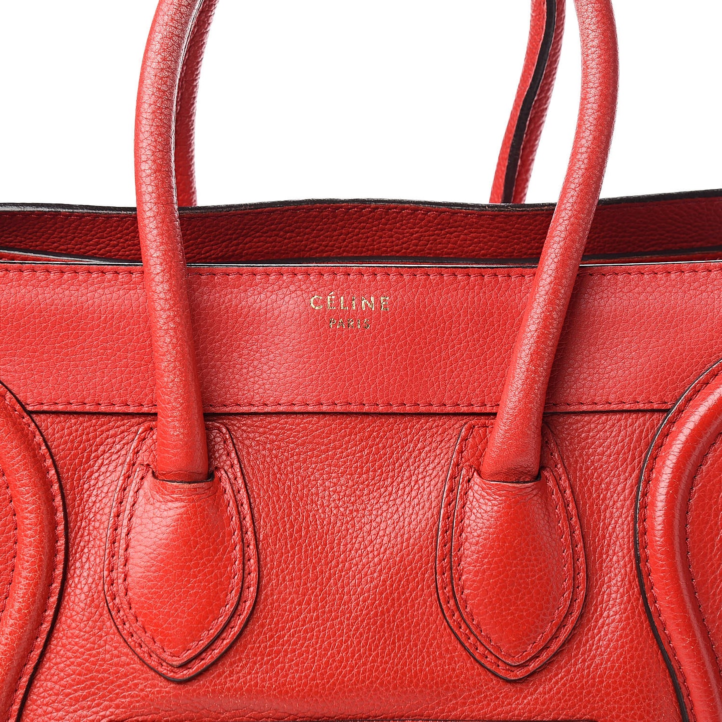 Drummed Calfskin Micro Luggage Red