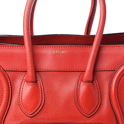 Celine Drummed Calfskin Micro Luggage Red 15 of 19