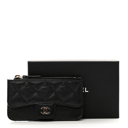 Chanel Caviar Quilted Flap Zip Card Holder Black 8 of 8