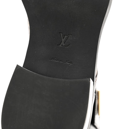 Louis Vuitton Calfskin Monogram Wonderland Flat Ranger Boots 38 Black 7 of 10