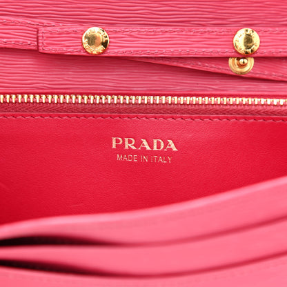 Prada Vitello Move Metal Oro Chain Wallet Peonia 7 of 11
