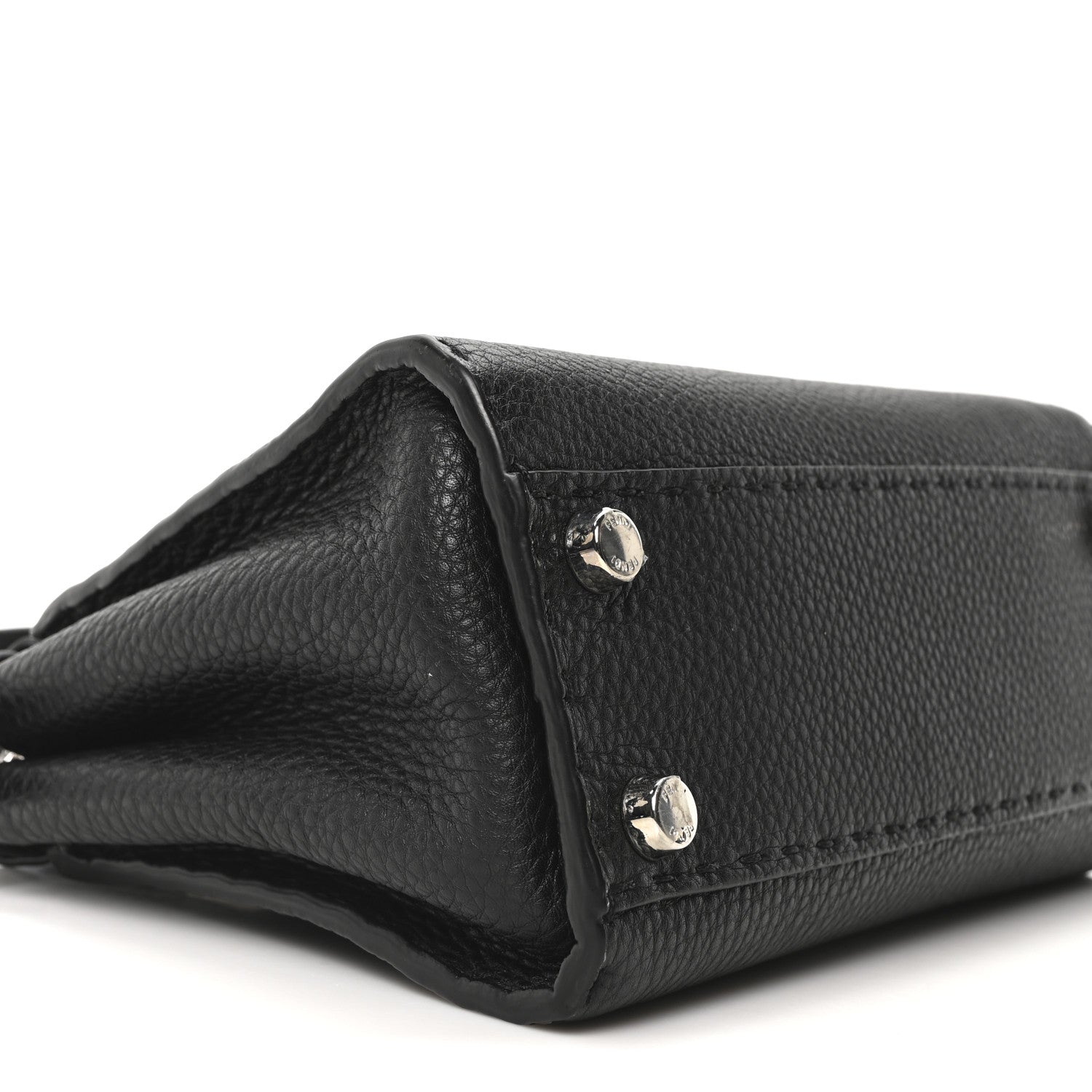 Fendi Cuoio Romano Selleria Bi-Color Mini Peekaboo Iconic Satchel Black Mou 8 of 9