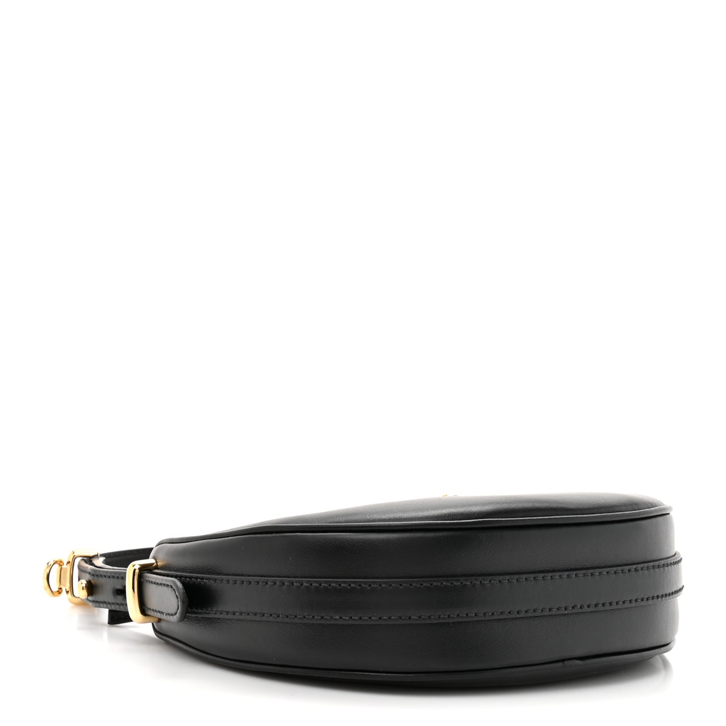 Soft Calfskin Mini Arque Shoulder Bag Black