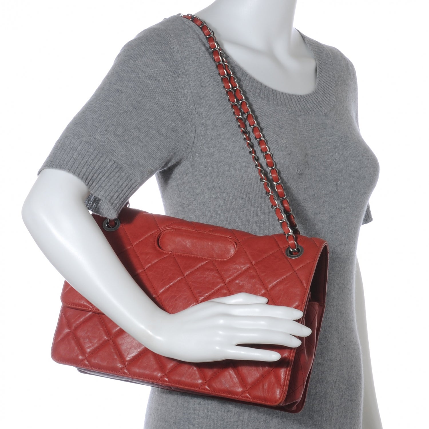 Chanel Lambskin Take Away Flap Bag Red 2 of 7