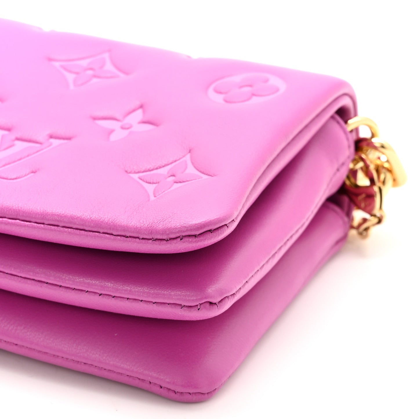 Lambskin Embossed Monogram Coussin Belt Bag Orchid