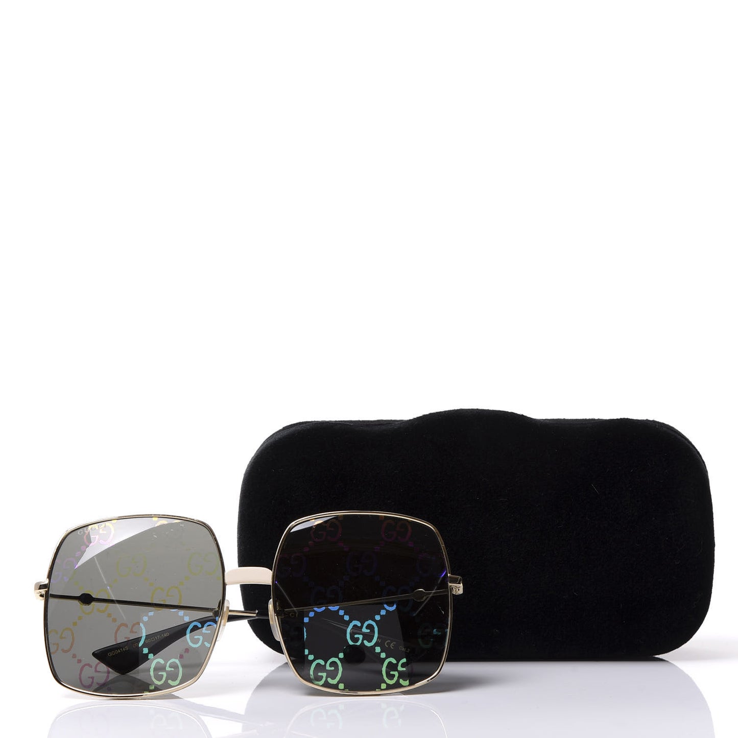 Rectangular Frame Sunglasses GG0414S Black