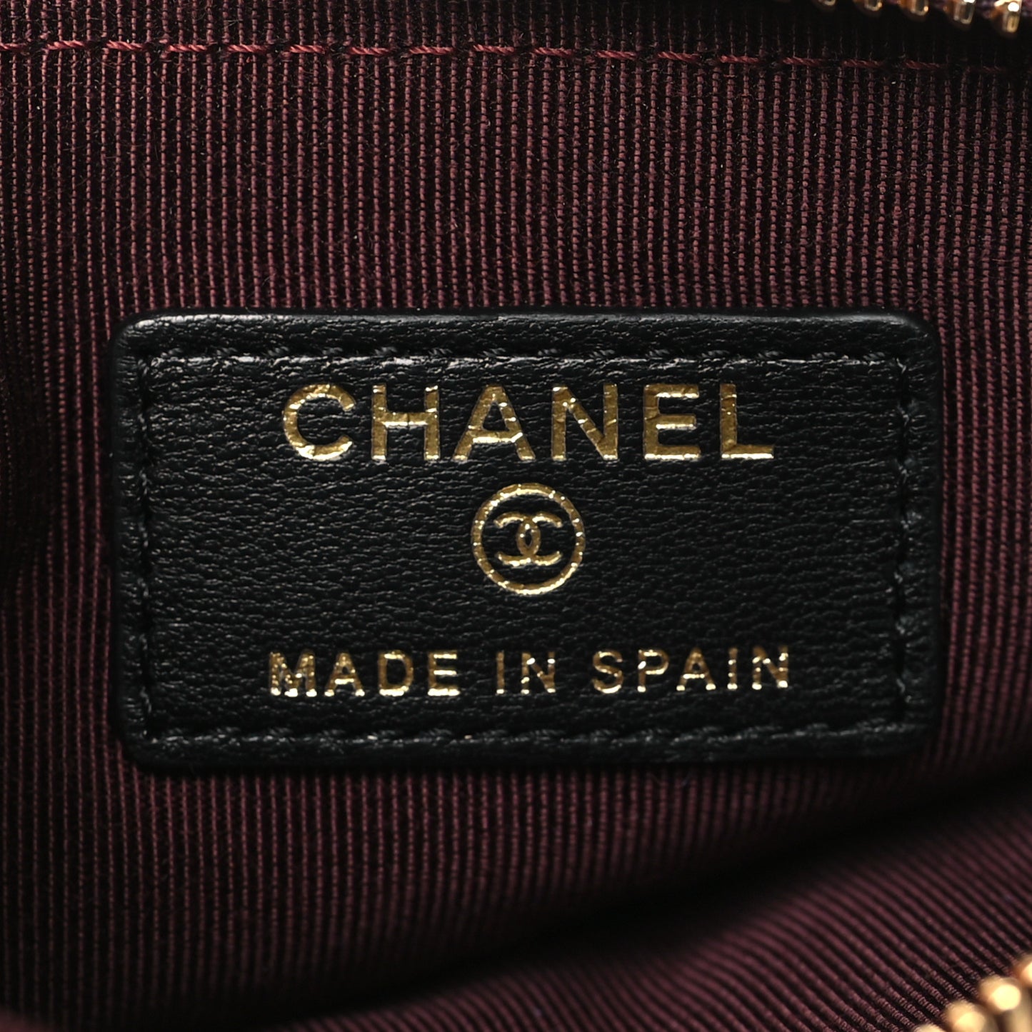 Lambskin Quilted Small Cosmetic Case Black