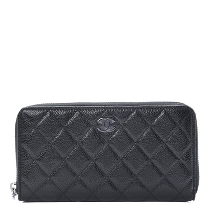 Chanel Caviar Quilted Incognito Large Gusset Zip Around Wallet Black 1 of 9