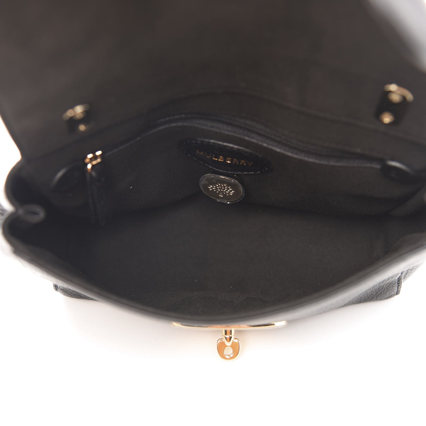 Glossy Goatskin Small Lily Flap Black