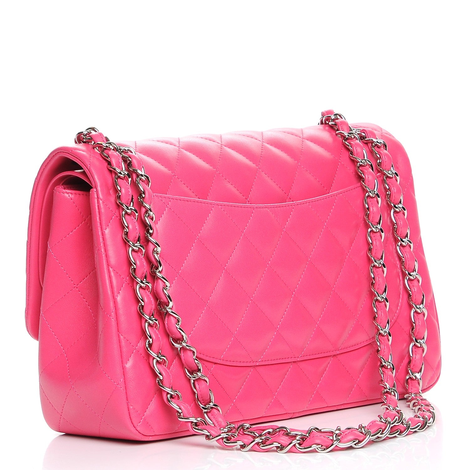 Chanel Lambskin Quilted Jumbo Double Flap Dark Pink 3 of 8