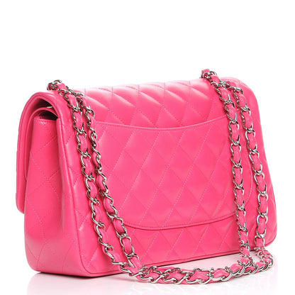 Chanel Lambskin Quilted Jumbo Double Flap Dark Pink 3 of 8