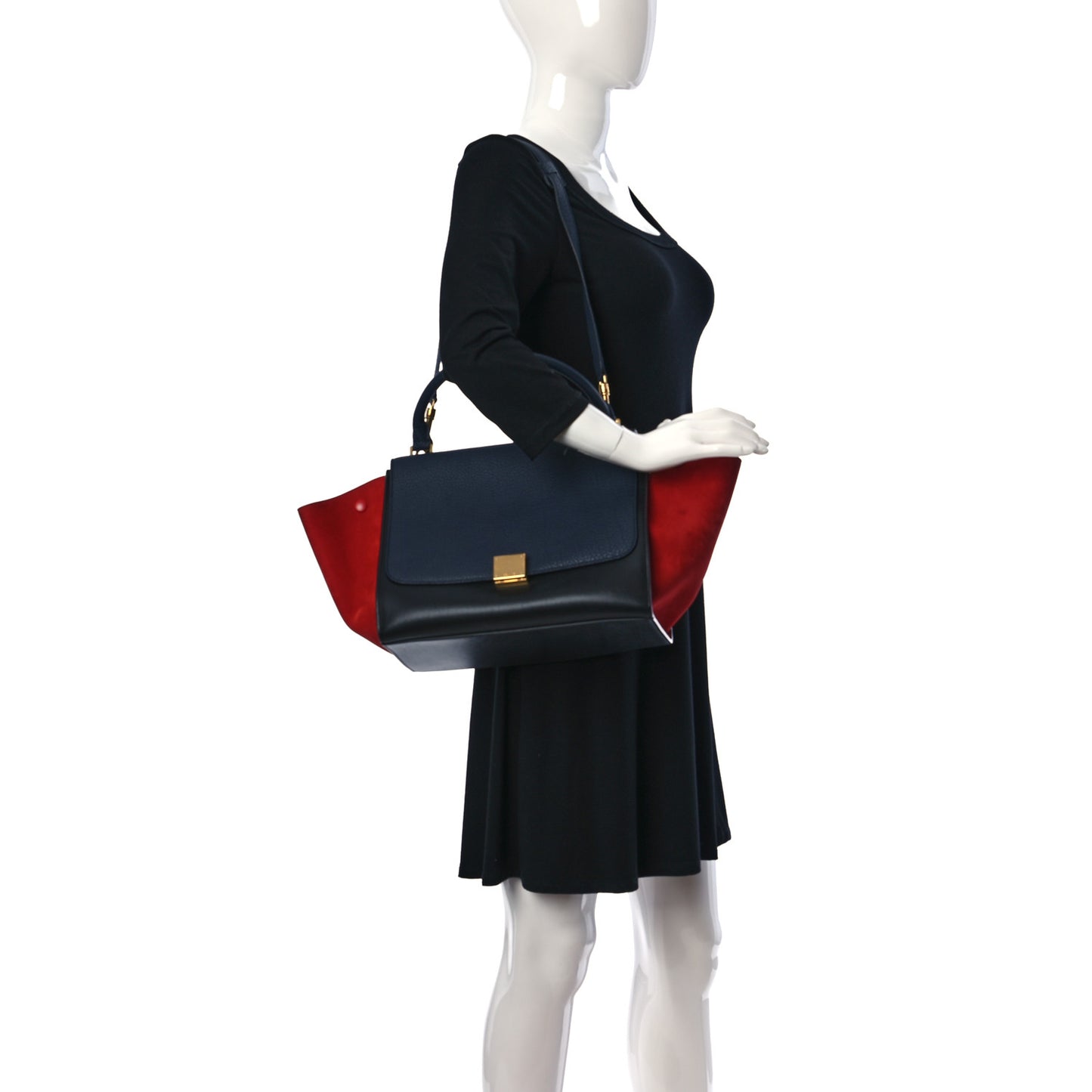 Bullhide Calfskin Medium Tri-Color Trapeze Carmin