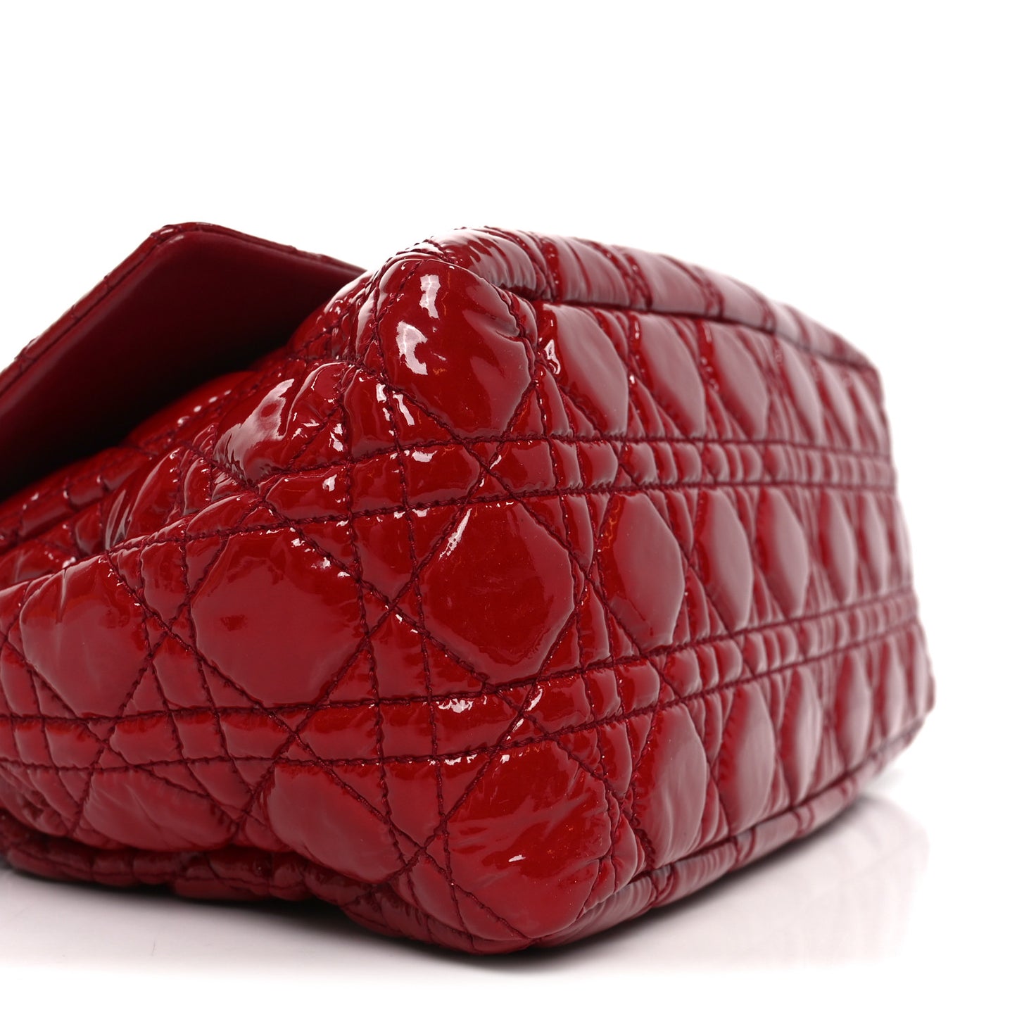 Patent Cannage Large Miss Dior Flap Red