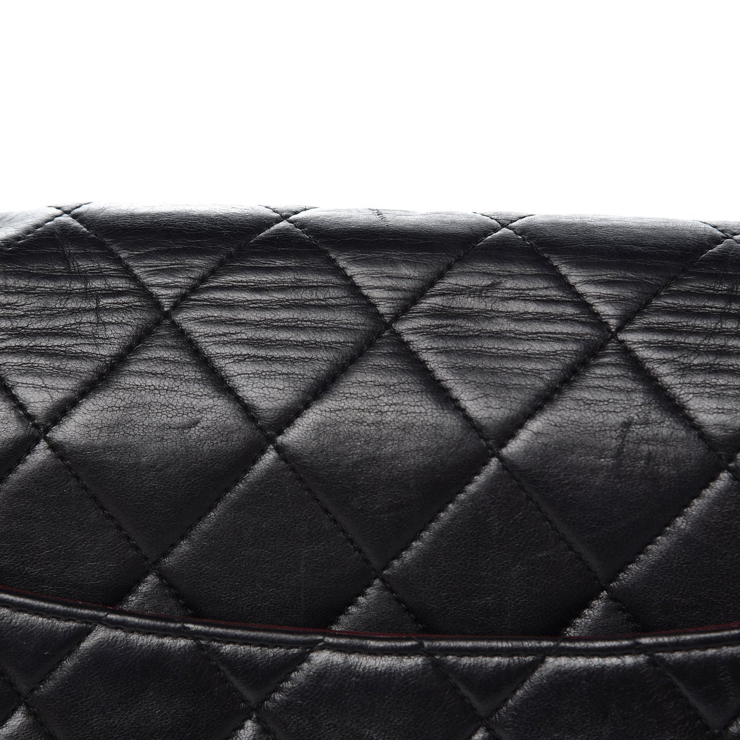 Lambskin Quilted Jumbo Single Flap Black