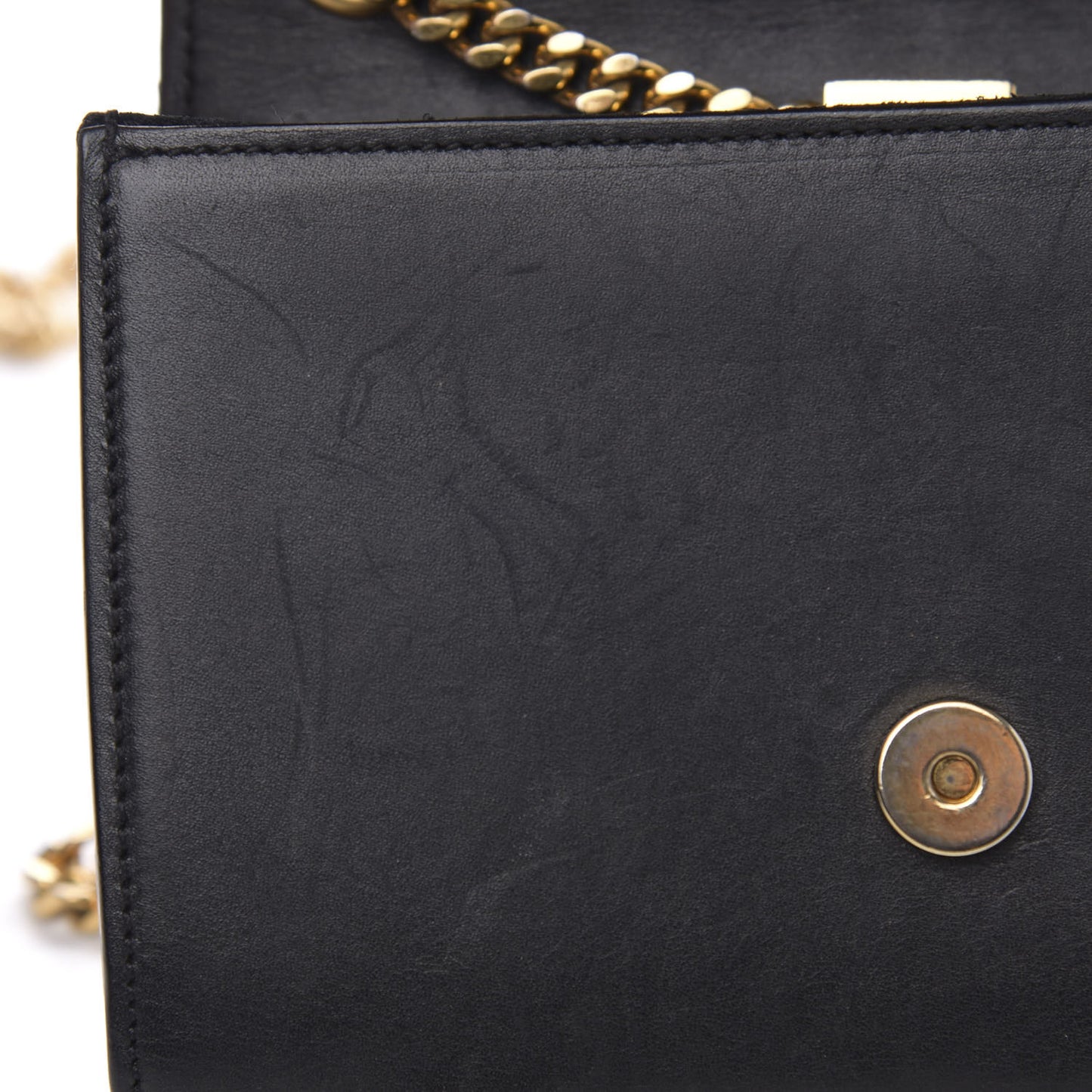 Calfskin Small Classic Monogram Kate Tassel Satchel Black