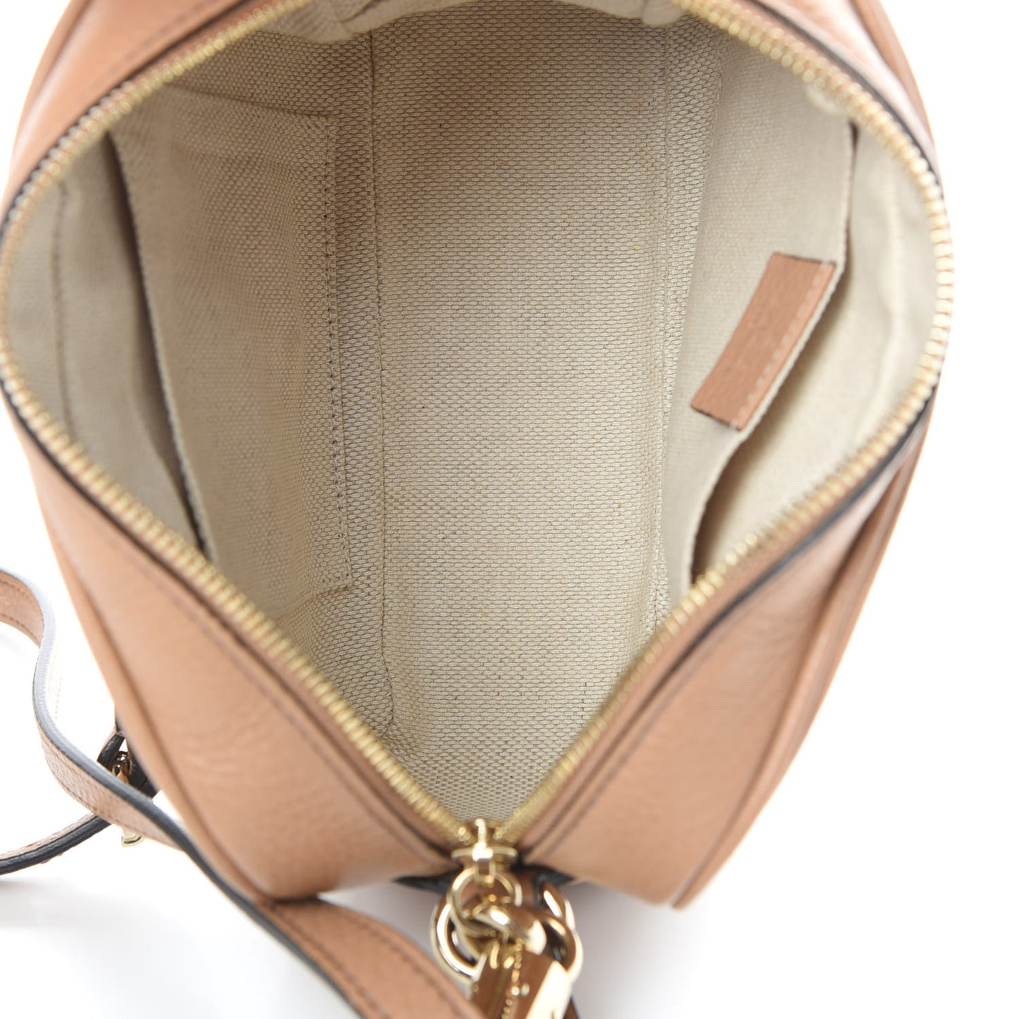 Pebbled Calfskin Small Soho Disco Bag Rose Beige