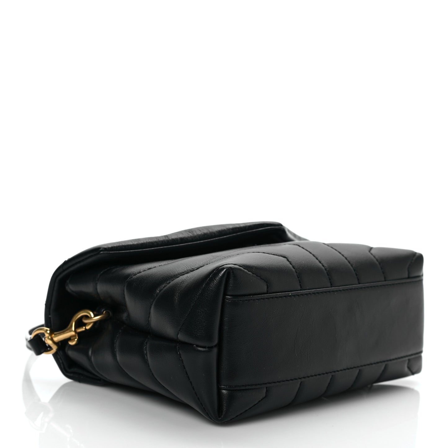 Calfskin Y Quilted Monogram Toy Loulou Crossbody Bag Black