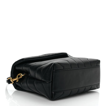 Saint Laurent Calfskin Y Quilted Monogram Toy Loulou Crossbody Bag Black 4 of 9