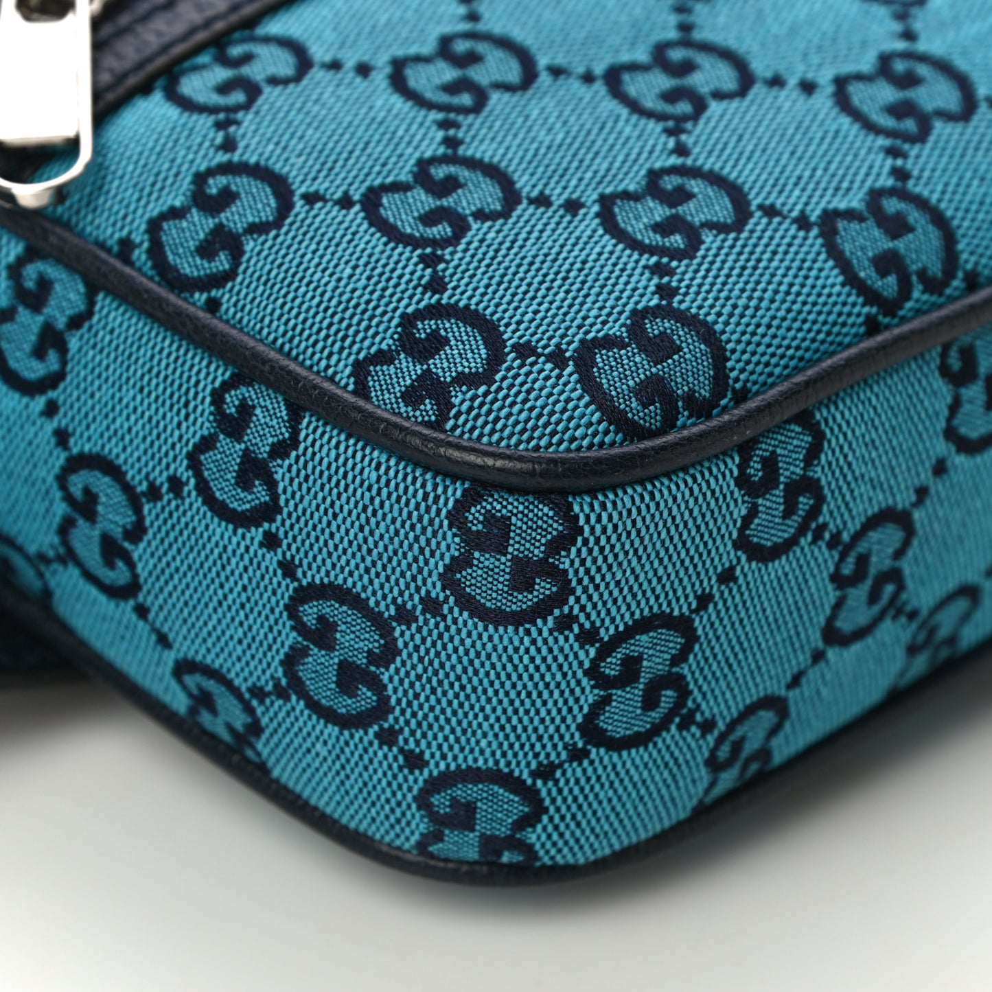 Monogram Multicolor Textured Calfskin Retro Interlocking G Belt Bag Light Blue