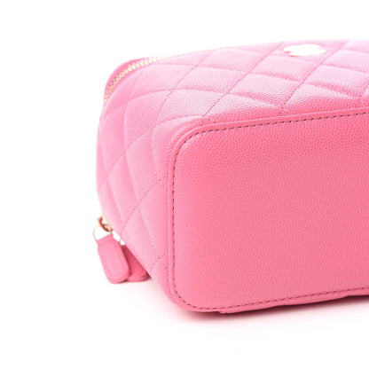 Chanel Caviar Quilted Small Vanity Case With Chain Pink 8 of 10