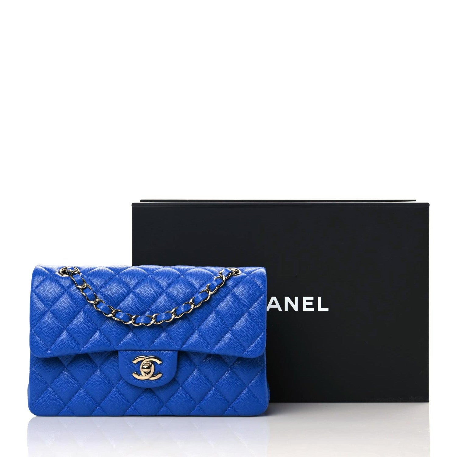 Chanel Caviar Quilted Small Double Flap Blue 4 of 10