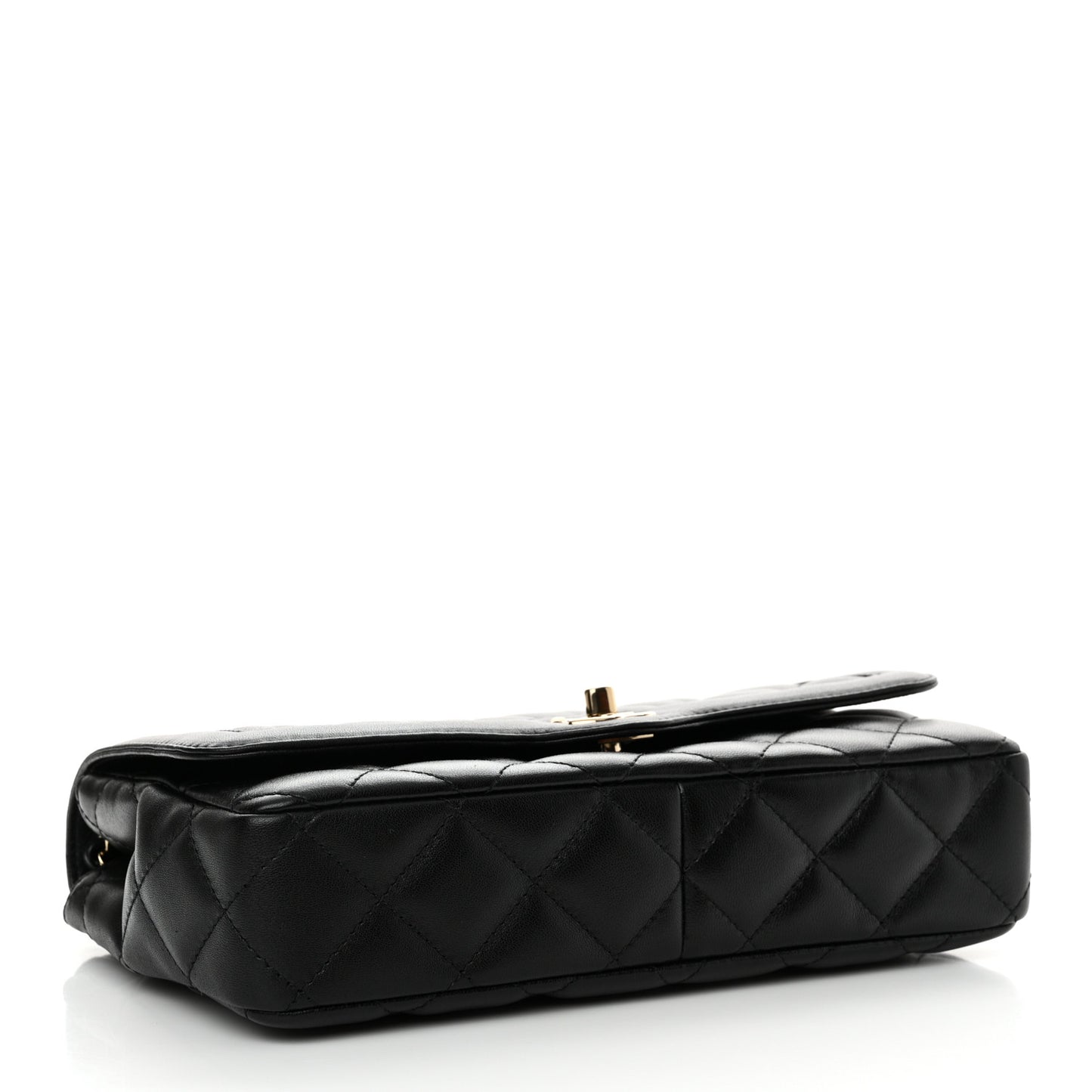 Lambskin Quilted Small Flap Bag Black