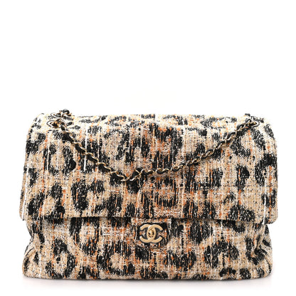 Chanel Tweed Mixed Fibers Leopard Print Souplissimo Maxi Flap Brown Black White 1 of 21