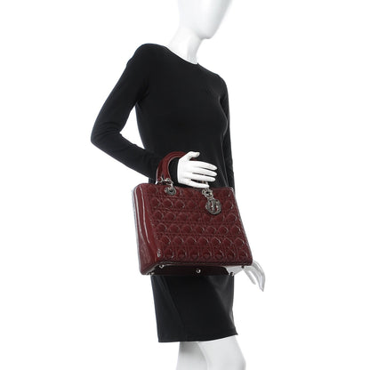 Christian Dior Patent Cannage Large Lady Dior Red 2 of 9