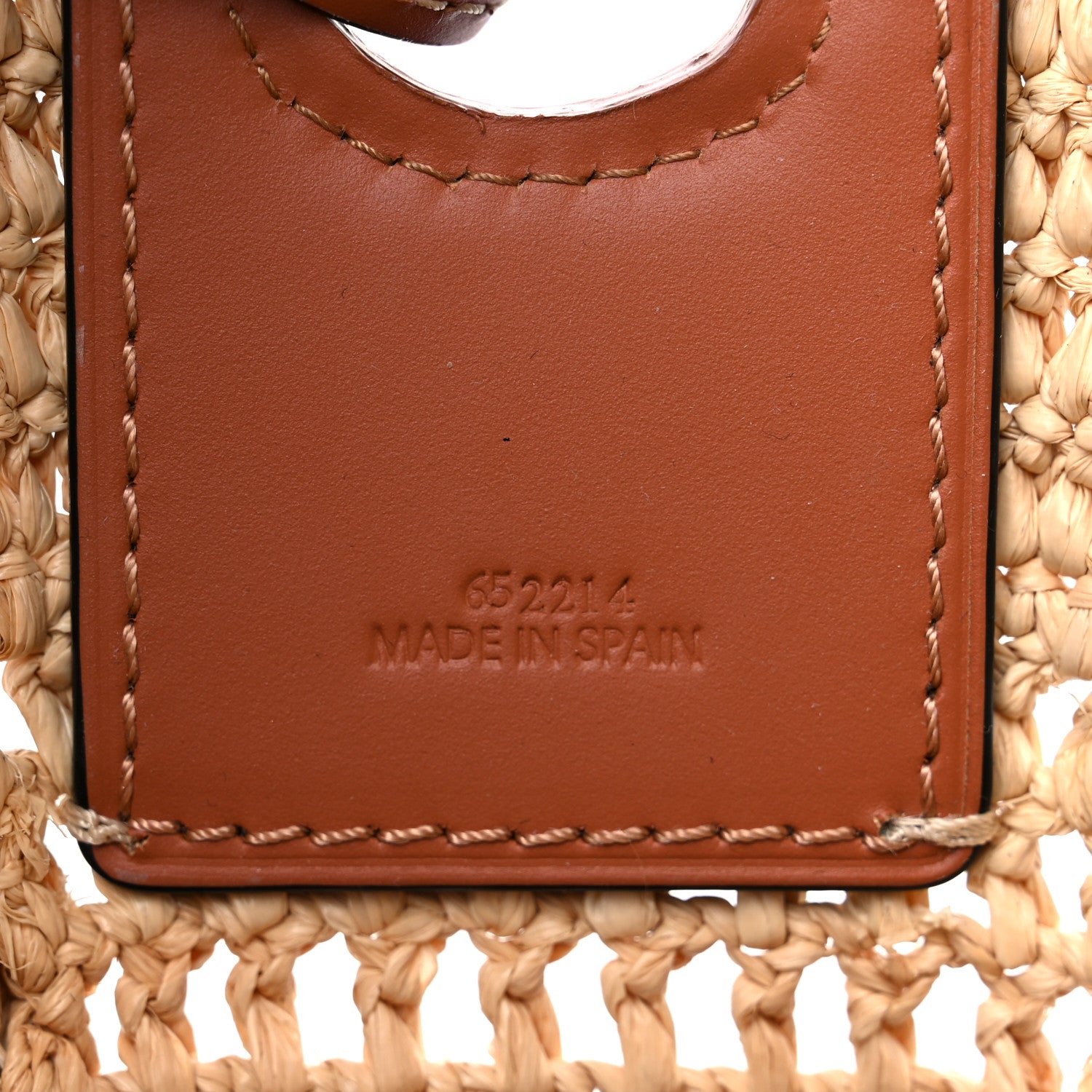 Loewe Raffia Calfskin Balloon Ruffles Bucket Bag Natural Tan 6 of 8