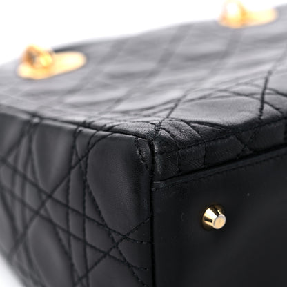 Christian Dior Lambskin Cannage Medium Lady Dior Black 10 of 15
