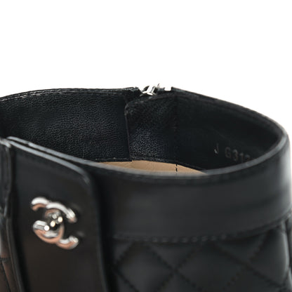 Chanel Lambskin Quilted Short Boots 39.5 Black 9 of 10