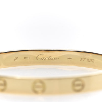 Cartier 18K Yellow Gold LOVE Bracelet 16 6 of 11