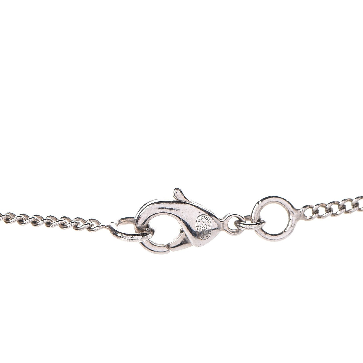 Swarovski Crystal Camellia CC Necklace Silver