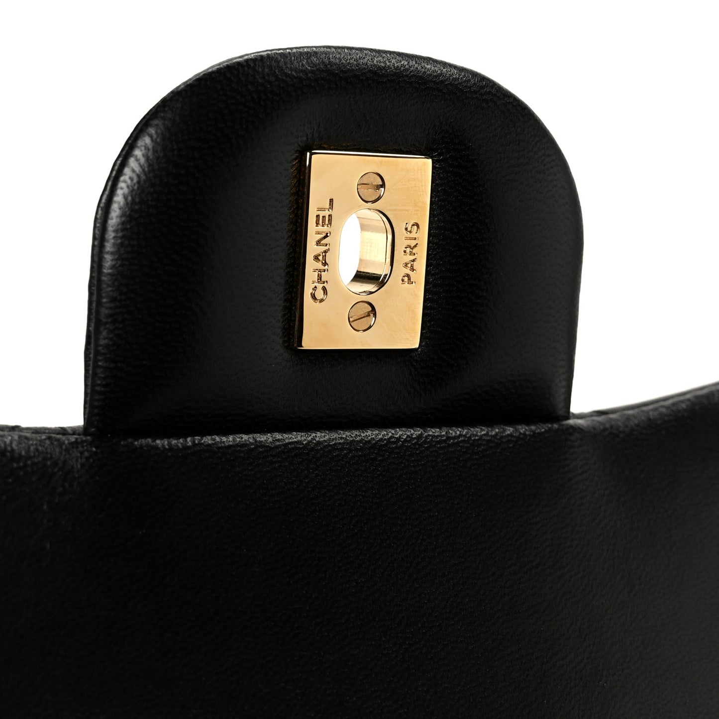 Lambskin Quilted Jumbo Double Flap Black