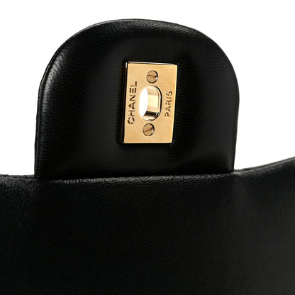 Chanel Lambskin Quilted Jumbo Double Flap Black 6 of 10