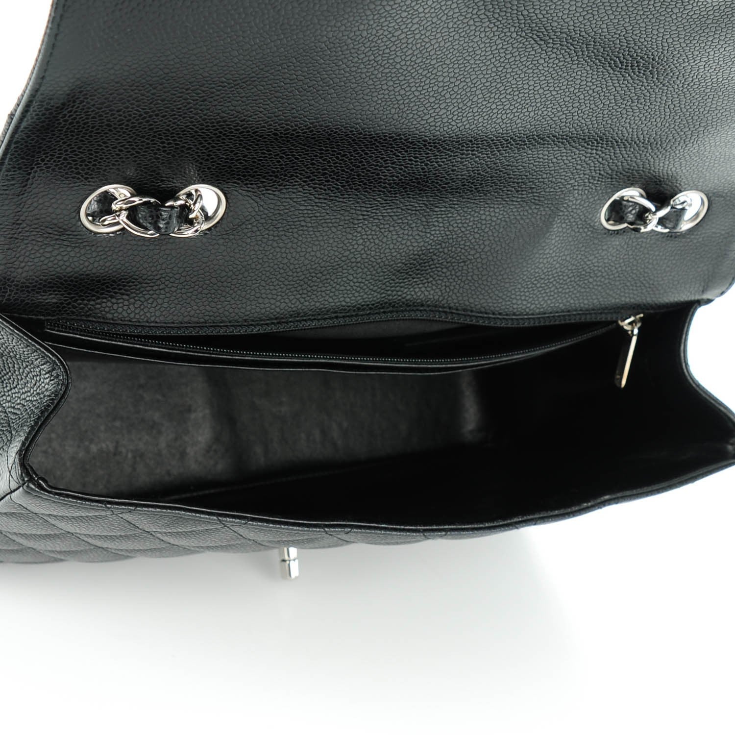 Chanel Caviar Quilted Jumbo Single Flap Black 6 of 8