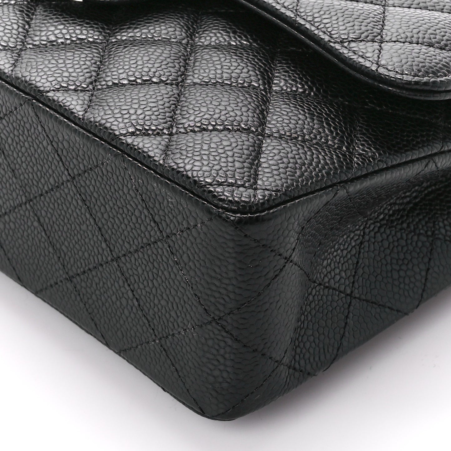 Caviar Quilted Small Double Flap Black