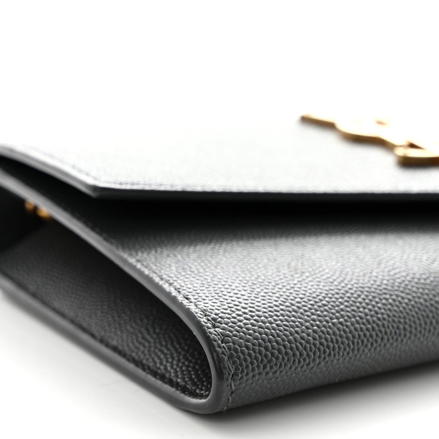 Saint Laurent Grain de Poudre Uptown Chain Wallet Storm 13 of 15