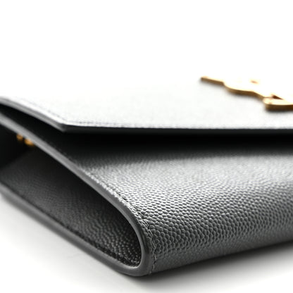 Saint Laurent Grain de Poudre Uptown Chain Wallet Storm 13 of 15