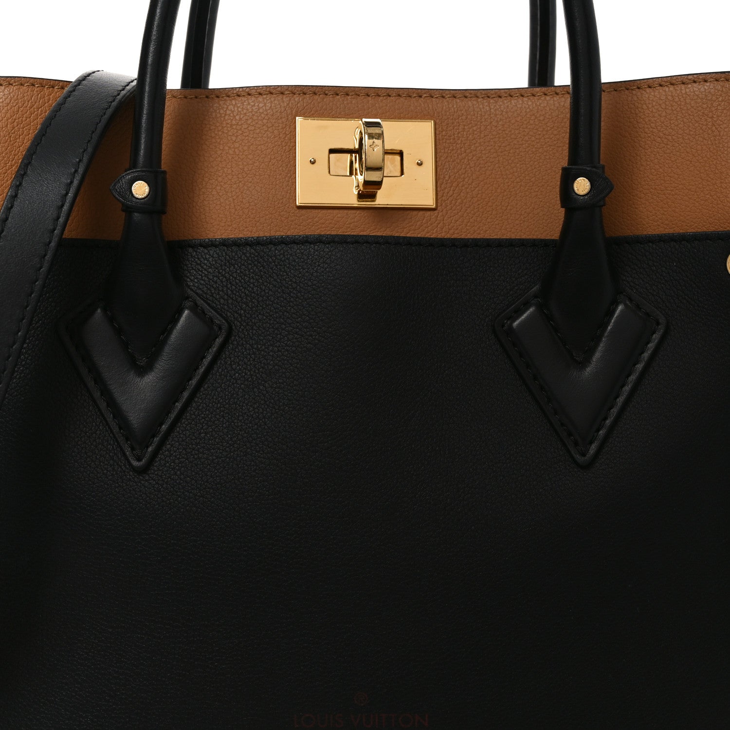 Louis Vuitton Calfskin Monogram On My Side MM Black 7 of 10