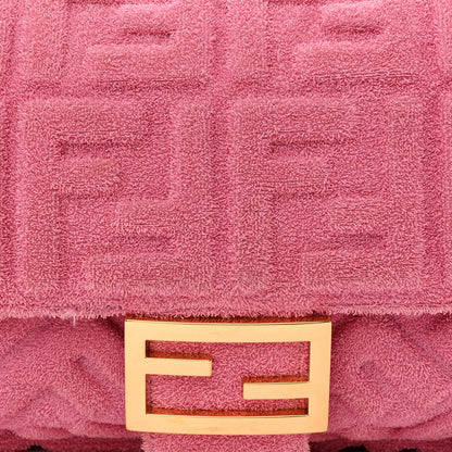 Fendi Terry Cloth Vitello Century Matte FF 1974 Embossed Baguette Lollypop 8 of 13